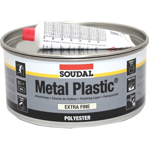 Soudal Metal Plastic Extra Fine | Polyesterplamuur | 2 kg | Wit | 30035 - 103425
