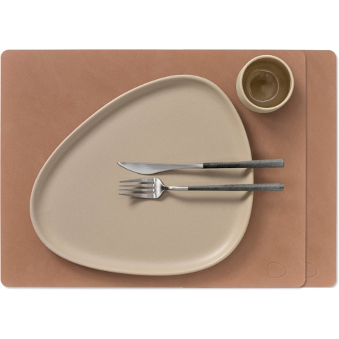LIND DNA Placemats Nupo - Leer - Old Rose - 45 x 35 cm - 2 Stuks