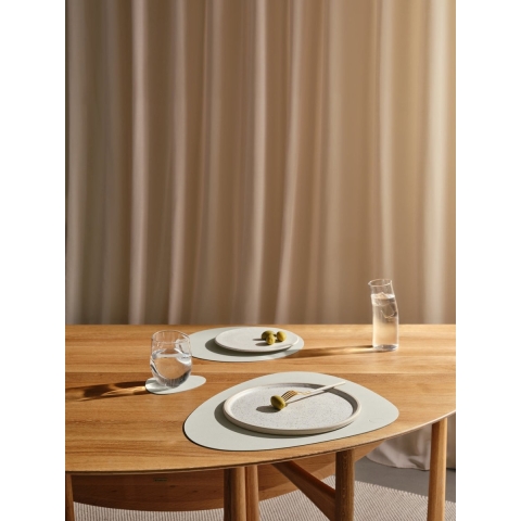 LIND DNA Onderzetters Nupo - Leer - Linen - 13 x 11 cm - 4 Stuks