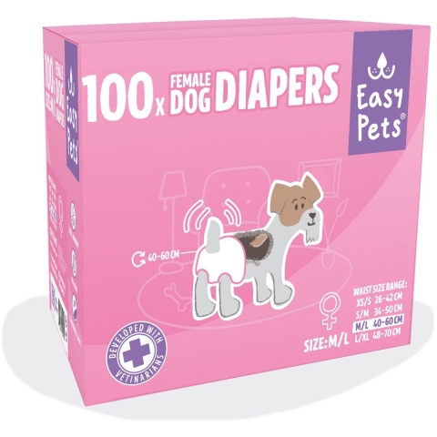 EasyPets Hondenluiers Teef M/L 100 stuks
