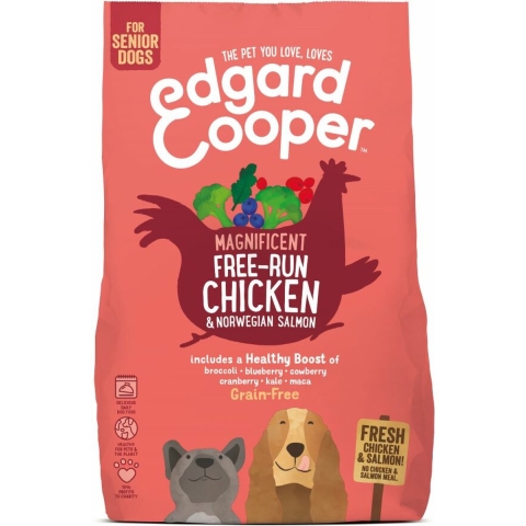 Edgard&Cooper Hondenvoer Senior Scharrelkip - Noorse Zalm 12 kg