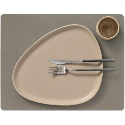 LIND DNA Placemats Nupo - Leer - Flint Grey - 45 x 35 cm - 2 Stuks