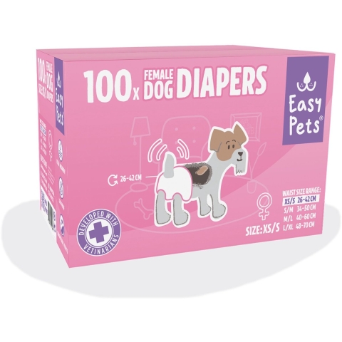 EasyPets Hondenluiers Teef XS/S 100 stuks