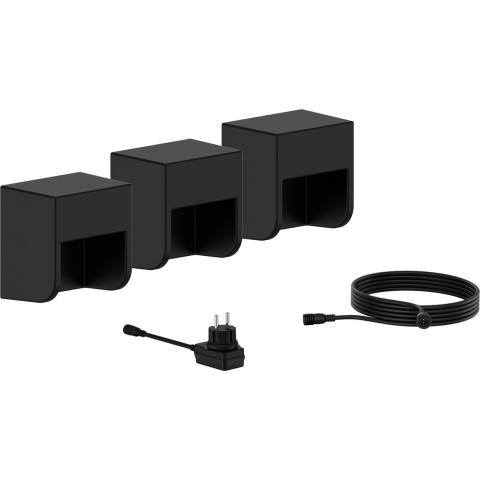 Philips GardenLink Grits 24V wandlamp - zwart - set van 3