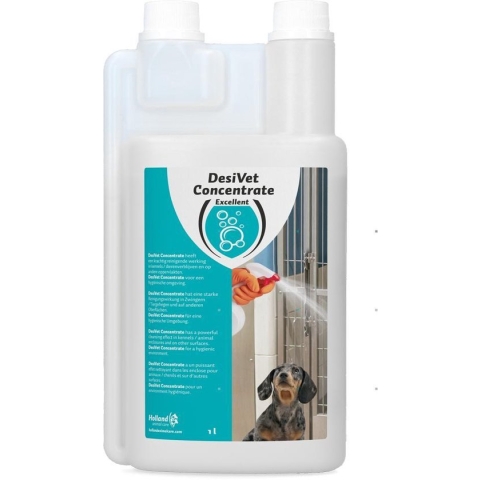 Excellent DesiVet Secure concentrate - Krachtig reinigende werking in kennels/dierenverblijven en op andere oppervlakten - 1 Liter