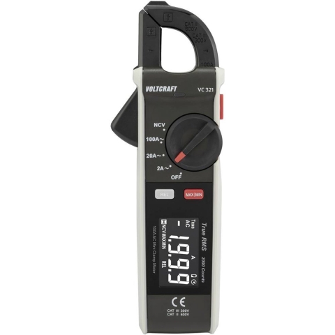 VOLTCRAFT VC-321 Stroomtang Kalibratie (ISO) CAT II 600 V, CAT III 300 V Weergave (counts): 2000