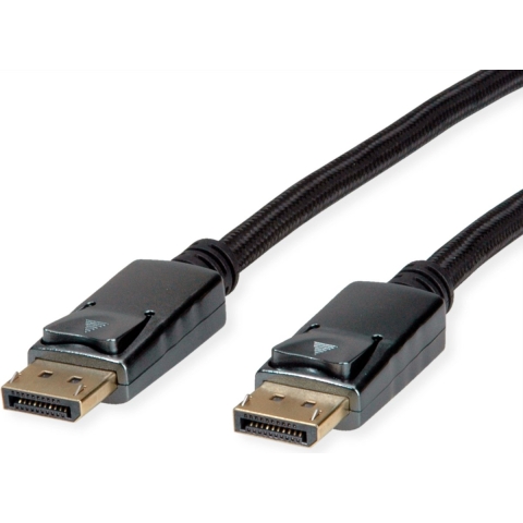 ROLINE DisplayPort Kabel, DP v1.4, M/M, zwart / zilver, 3 m