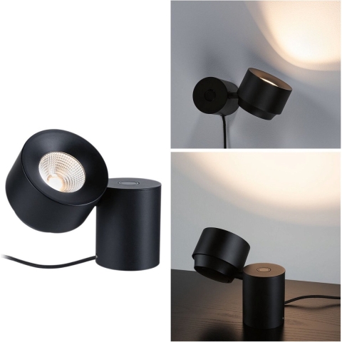 Paulmann - Puric Pane Tafellamp S 3-step Zwart