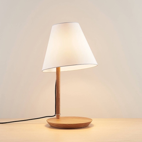 Lucande - Jinda Taffellamp White/Wood