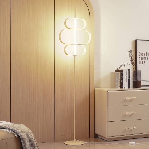 Lucande - Audrina LED Vloerlamp Dim. Beige