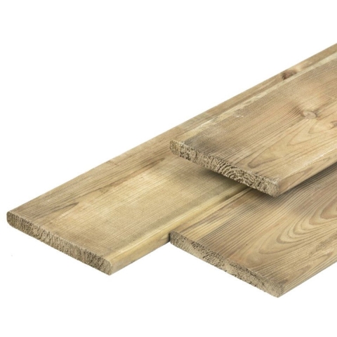 Midden-Europees grenen tuinplank gedroogd, groen geimpregneerd, geschaafd 4rh 1,7 x 14,0 x 400 cm Tuindeco - Tuindeco