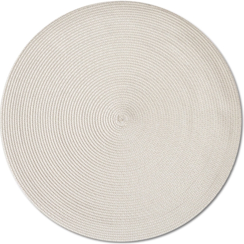 Diner placemats rond - 4x - creme wit - geweven - Dia 38 cm - Tafel - Borden onderleggers -