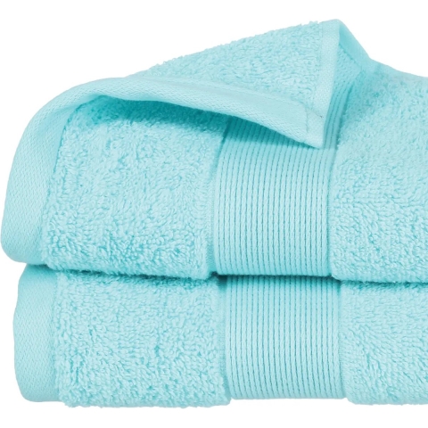 Atmosphera Badhanddoek - 8x - aqua lichtblauw - 50 x 90 cm - katoen - 450 grams - luxe handdoek -