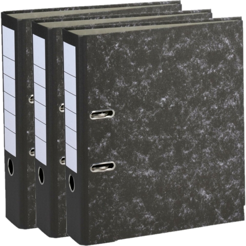 Ringband map/ordner - 3x - Home Office - 2 gaats A4 - zwart - breedte 7,5 cm -