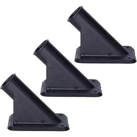 Talen Tools Vlaggenstokhouder - 3x - zwart - kunststof - voor 30 mm vlaggenstok -