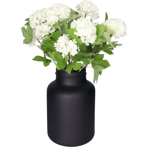 Kunstbloem Viburnum/sneeuwbal - 3x - 46 cm - wit - losse steel - kunst zijdebloemen -