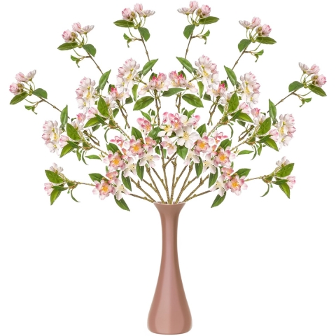Kunstbloem Kersen bloesem - 6x - 90 cm - licht roze - Kunst zijdebloemen -
