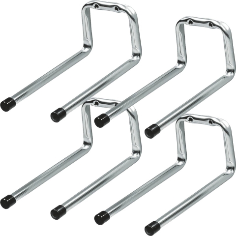 Garage wand/muur ophanghaken - 4x - metaal - zilver - H12 cm x L19 cm -
