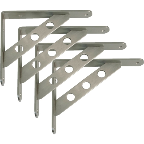 AMIG Plankdrager/steun Heavy Support - 4x - metaal - zilver - H250 x B195 mm - Tot 330 kg -