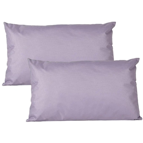 Buiten of tuin sier kussens - 2x - lila paars - 30 x 50 cm - binnen/buiten - tuinbank -