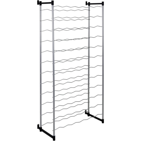 Metaltex Bardolino Flessenrek voor 72 Flessen 59x26x124 cm Zilver/Zwart