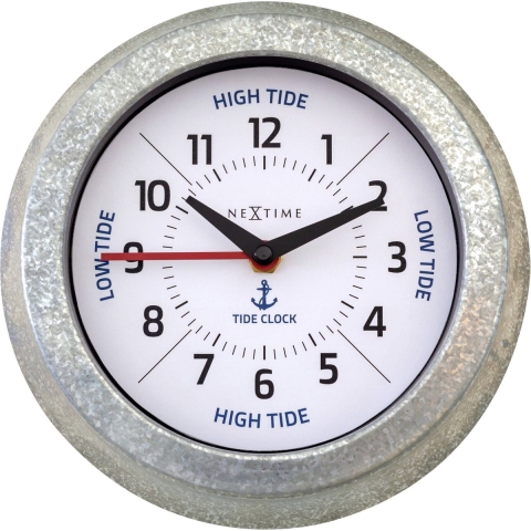 NeXtime NE-4321WI Tide Getijdenklok 22 cm Wit/Metaal