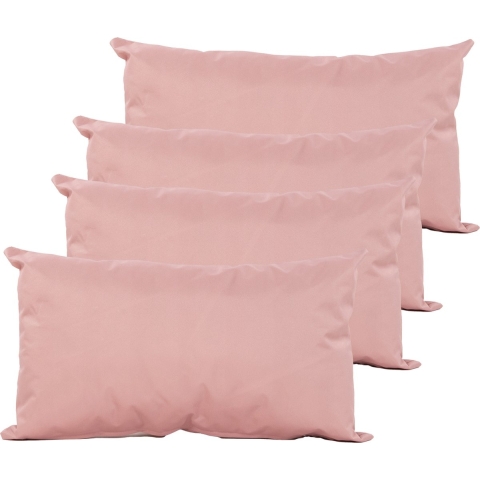 Sierkussen voor binnen en buiten - 4x - oud roze - 30 x 50 cm -