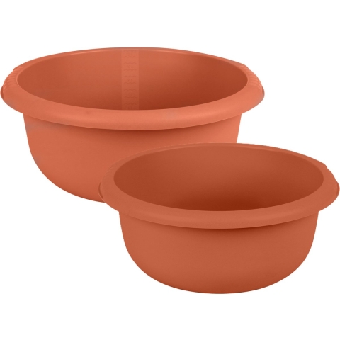 Urban Living Afwasteilen set - kunststof - 10/15 Liter - terracotta - teiltjes -