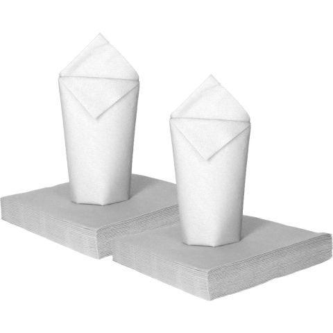 Feest servetten - 100x - wit - 2 laags - 33 x 33 cm -