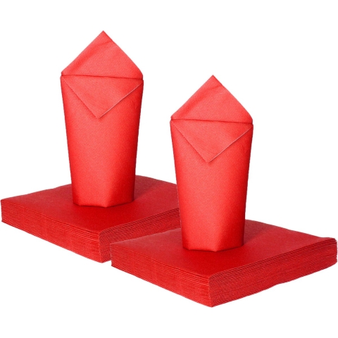 Feest servetten - 80x - rood - 3 laags - 33 x 33 cm -