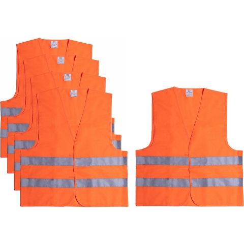 Veiligheidshesje - 5x - met Reflectie - Veiligheidsvest - Reflectievest - Veiligheidshesje One size -
