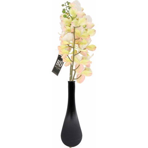 Kunstbloem Orchidee Bora - 3x - wit - 58 cm - losse steel - kunst zijdebloem - Phalaenopsis -