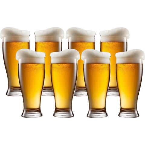 LAV Bierglazen - 8x - 565 ml/0,56L - stevig glas - Stijlvolle glazen -