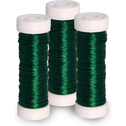 Sieraden maken draad - 3x - donkergroen - 0.3 mm dik - 50 meter snoer - haakdraad -