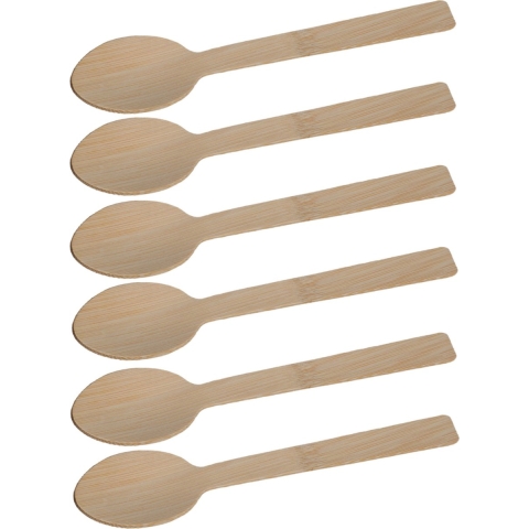 BBQ/verjaardag/camping bestek - lepels - 108x - bamboe - 17 cm - wegwerp -