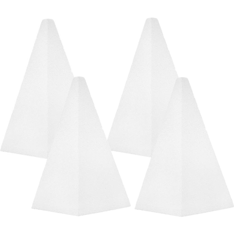 Piepschuim vorm/figuur - 10x - piramide - wit - H20 cm - hobby/knutsel materialen -