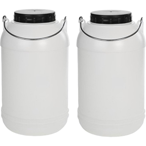 Jerrycan container voor vloeistof/voedsel/wecken - 2x - 5 liter - Kunststof - met draaidop - 16 x 3 -