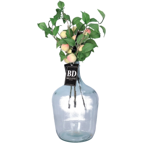 Kunstbloem fruit tak Perzik - 4x - 40 cm - losse steel - kunst zijdebloemen -