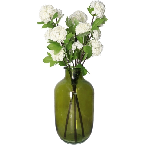 Kunstbloem Viburnum/sneeuwbal Roseum - 3x - 60 cm - creme - losse steel - kunst zijdebloemen -