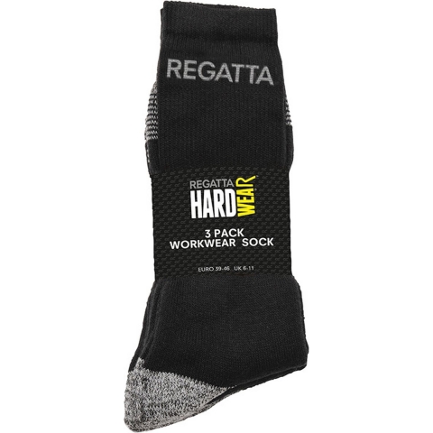 Ragetta RG003 Workwear Socks (3 Pair Pack) - Black - 39/46