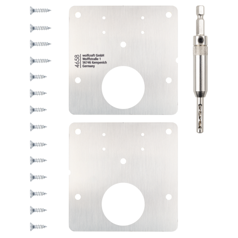 Wolfcraft Reparatieset | Voor potscharnieren - deurzijde | 17-delig | 1 set - 4658000