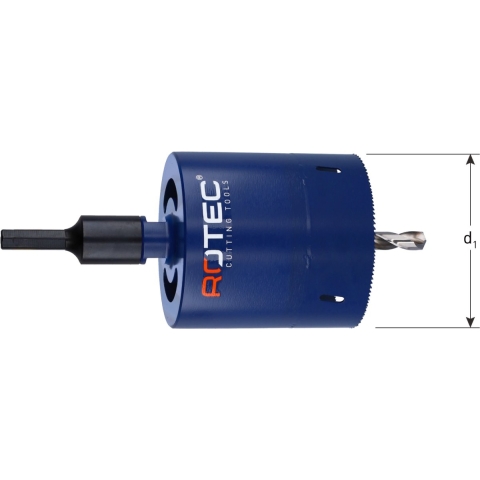 Rotec Verlengde gatzaag 200x100mm 8-12tpi incl.boor +6kt adapter - 5295200