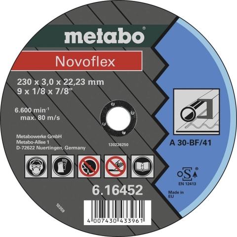 Metabo Accessoires Doorslijpschijf Ø 230x3,0x22,2 staal Novoflex - 25 stuks - 616452000