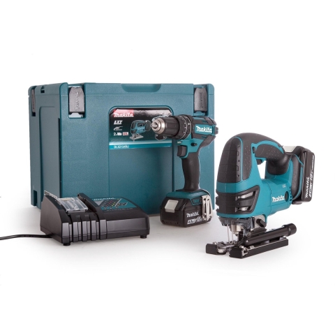 Makita DLX2134TJ | DHP482 accu klopboormachine + DJV180 accu decoupeerzaag | 18v 5.0Ah Li-ion