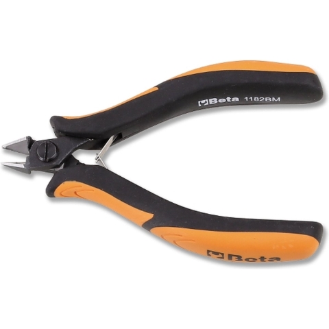 Beta Zijkniptang met dunne bekken en bijna vlakke snijvorm. Twee componenten handgreep 1182BM - 011820101