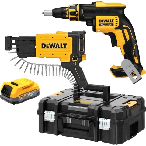 DeWalt DCF620E1K Accu Gipsplaatschroevendraaier | 1/4" | 18V XR Powerstack | in TSTAK - DCF620E1K-XJ
