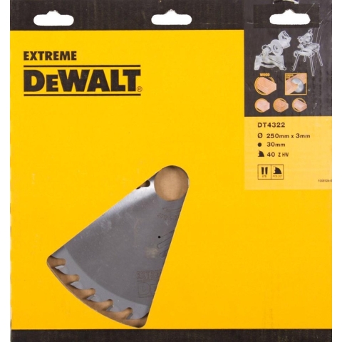 DeWalt Accessoires Cirkelzaagblad 250x30x40t, wisseltand, positief 10°, kerf 3,0mm - DT4322-QZ