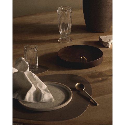 LIND DNA Onderzetters Nupo - Leer - Brown - 13 x 11 cm - 4 Stuks