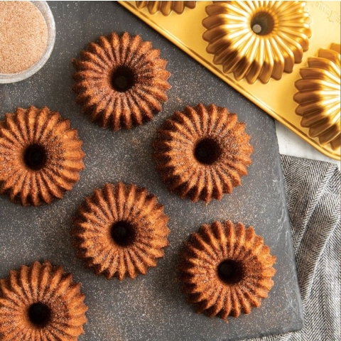 Nordic Ware Mini Tulband / Bakvorm Brilliance Bundtlette Pan Goud - Gietaluminium - - 6 stuks
