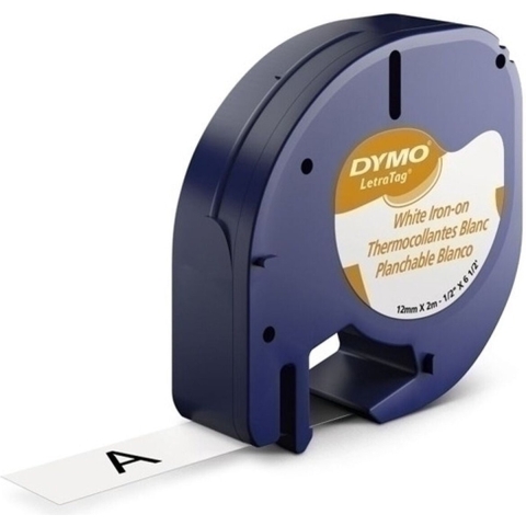 Laminated Tape for Labelling Machines Dymo 18769 12 mm x 2 m Black White Textile (10Units)